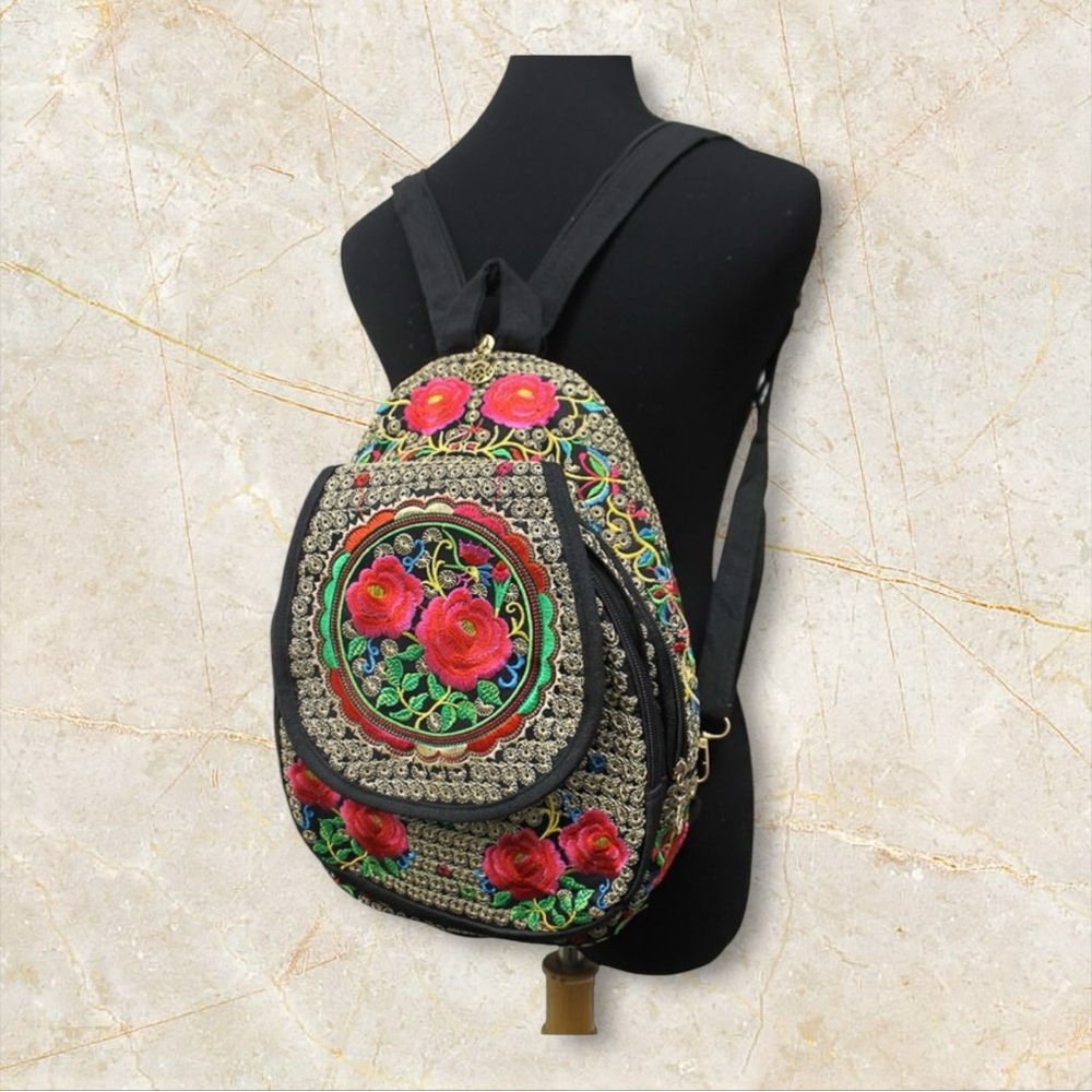Embroidered Floral Backpack - Picture 3 of 10